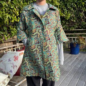 Custom made unique fabric long coat